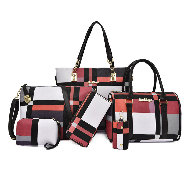 Women's Fashion Plaid Large Capacity Portable Women's Shoulder Bag