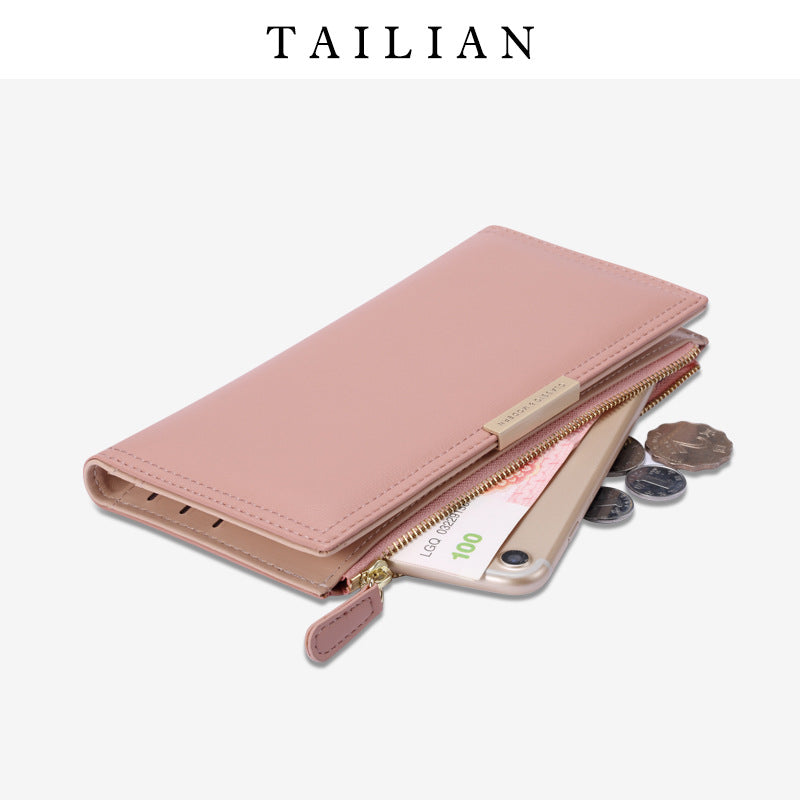 Women's Korean Long Multiple Slots Zipper Female Bags