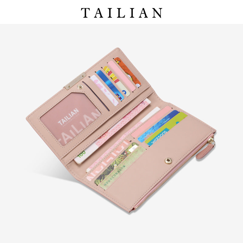 Women's Korean Long Multiple Slots Zipper Female Bags