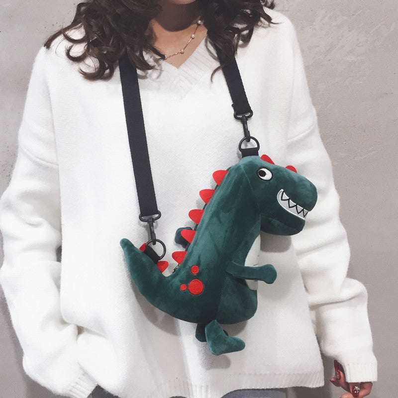 Women's Cartoon Dinosaur Doll Cute Personality Ugly Shoulder Bags