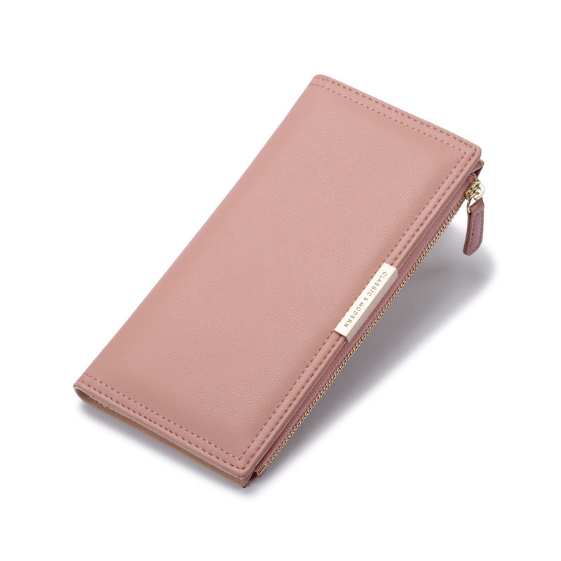 Women's Korean Long Multiple Slots Zipper Female Bags