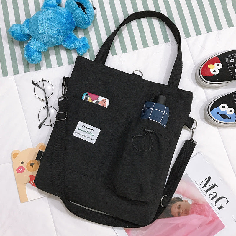 Korean Style Canvas Female Versatile Solid Bags