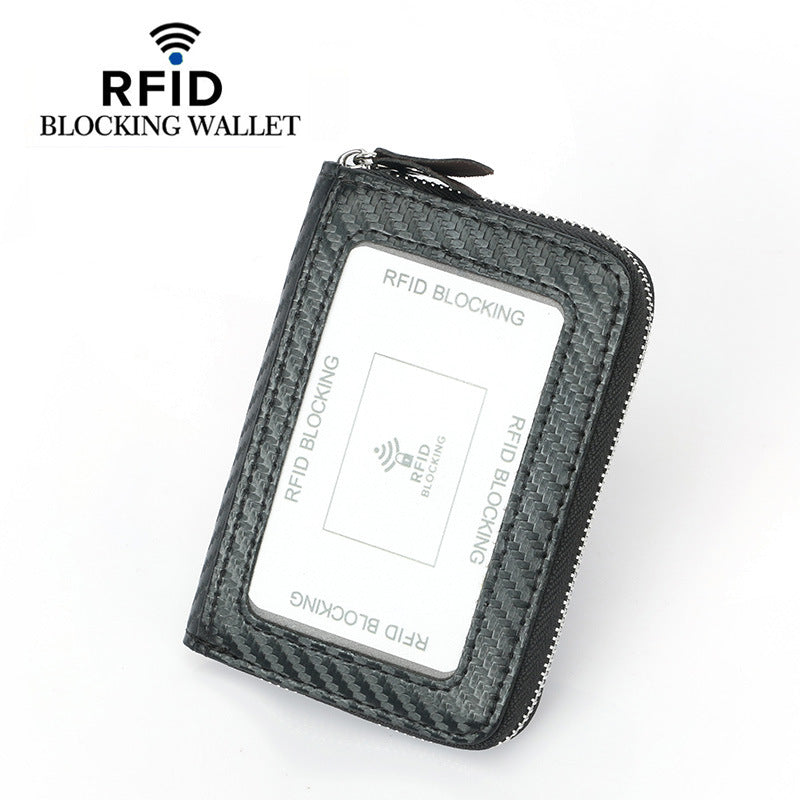 Carbon Fiber Pattern Multifunctional Multiple Slots Card Holder
