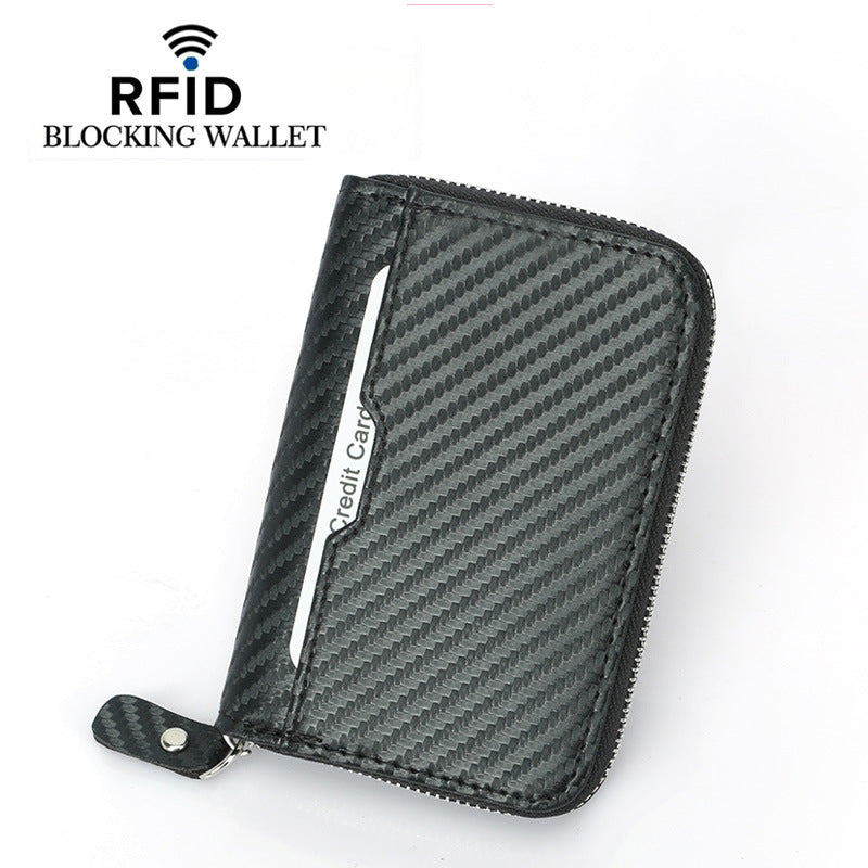 Carbon Fiber Pattern Multifunctional Multiple Slots Card Holder