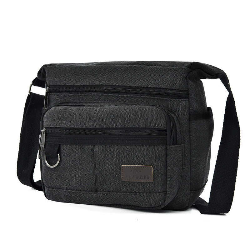 Women's & Men's & Canvas Oblique Pattern Running Rivers Crossbody Bags