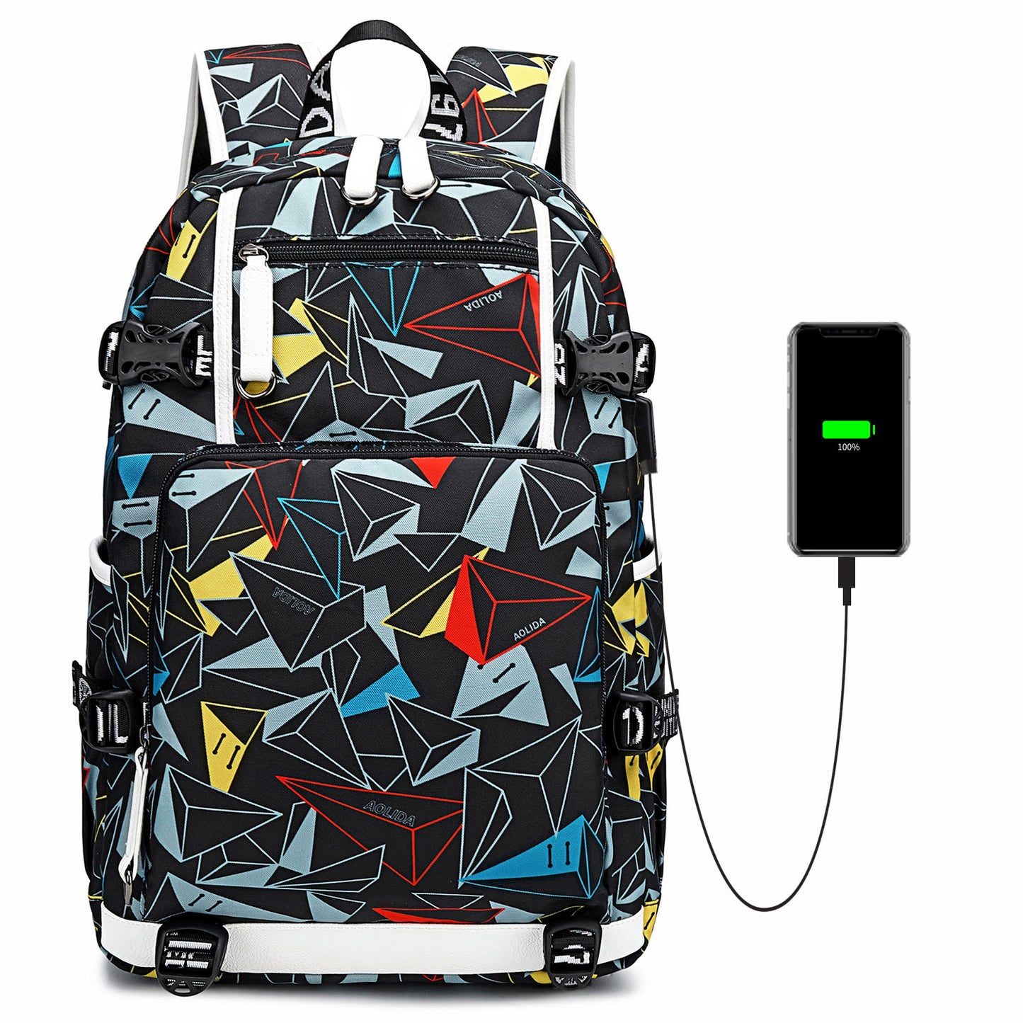 Men's High Thermal Transfer Printing Waterproof Computer Backpacks