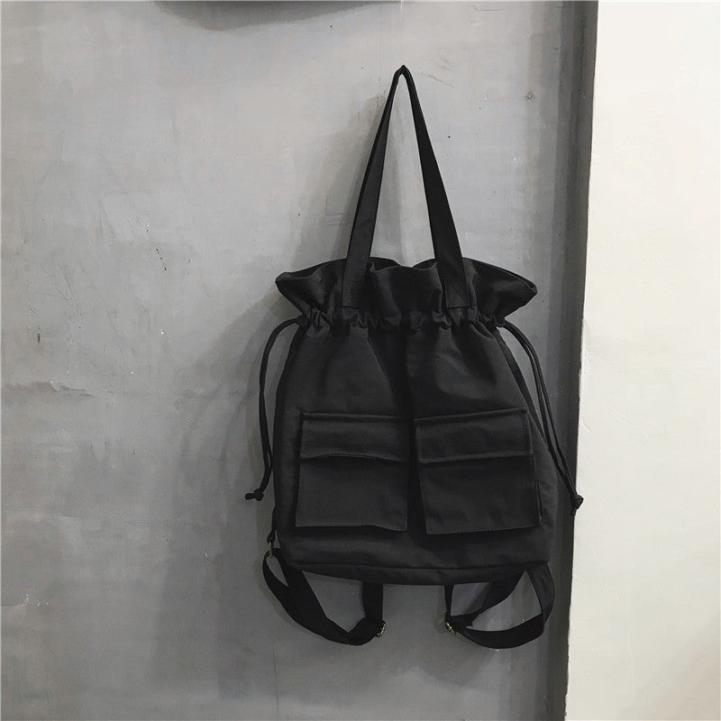 Durable Work Clothes Drawstring Canvas Schoolgirl Handbags