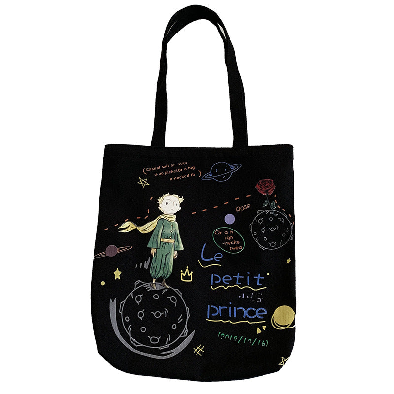 Canvas Female Cute Literary Fresh Cartoon Large Shoulder Bags