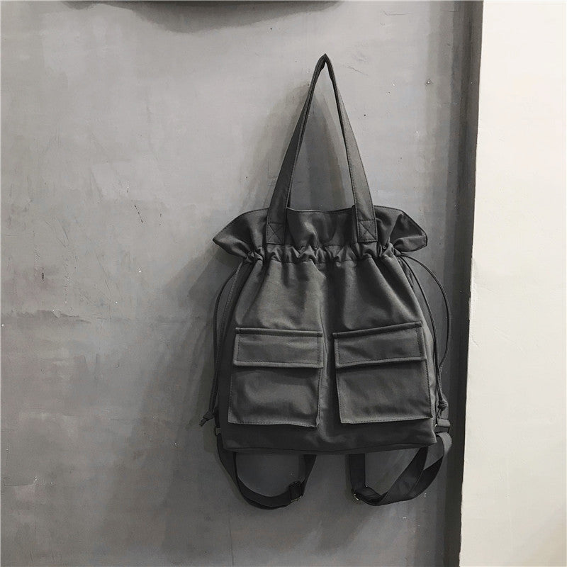 Durable Work Clothes Drawstring Canvas Schoolgirl Handbags
