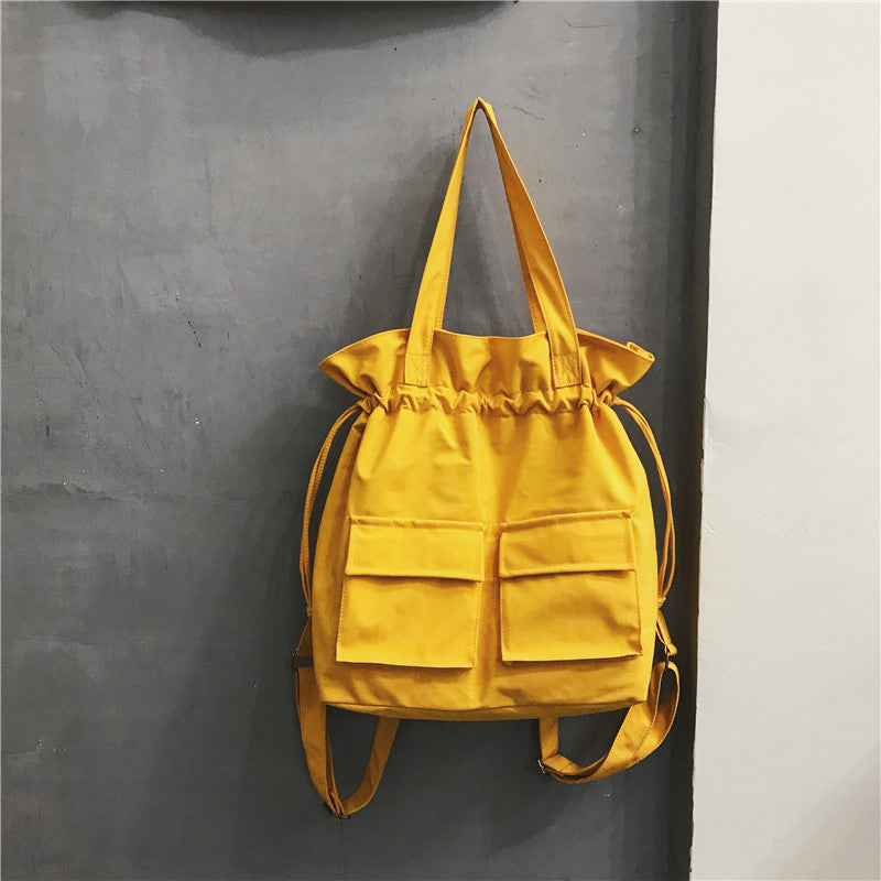 Durable Work Clothes Drawstring Canvas Schoolgirl Handbags