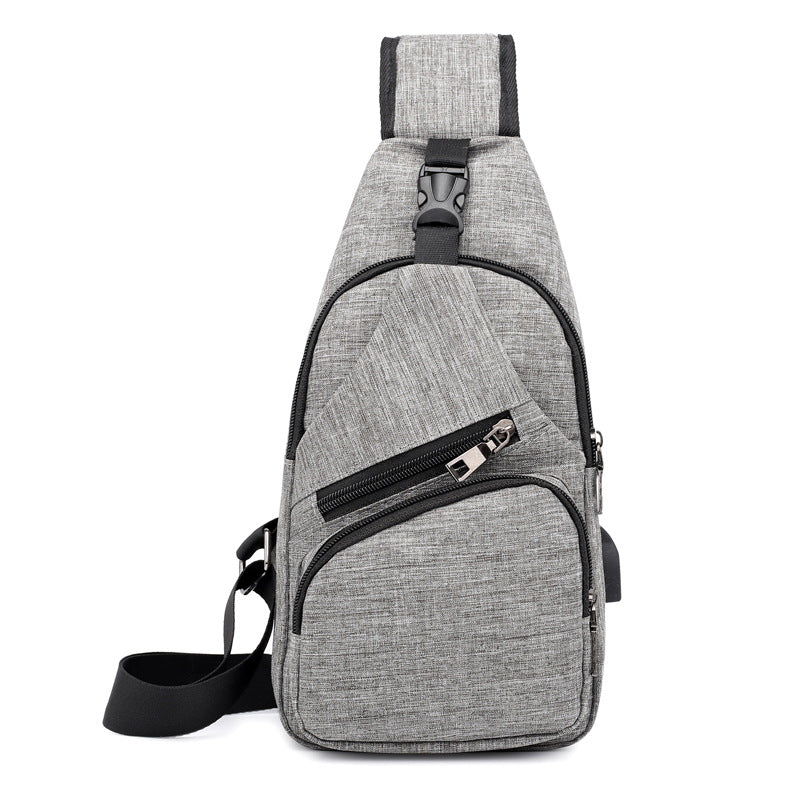 Men's Korean Style For Charging Canvas Men's Chest Bags