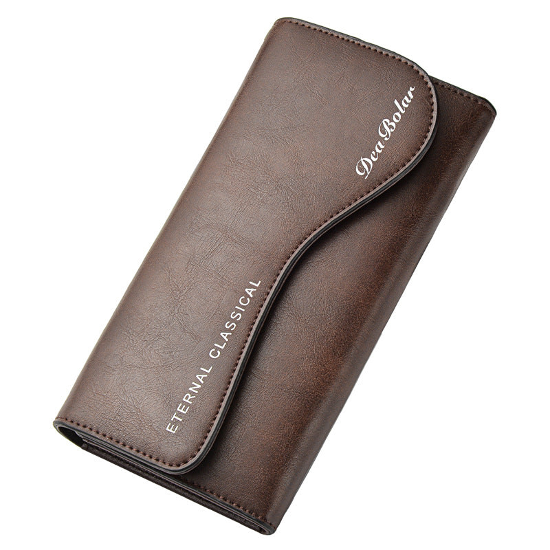 Men's Long Vintage Clutch Multifunctional Zipper Mobile Bags