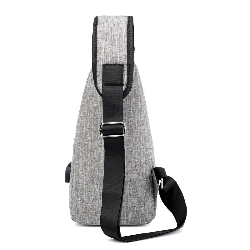 Men's Korean Style For Charging Canvas Men's Chest Bags