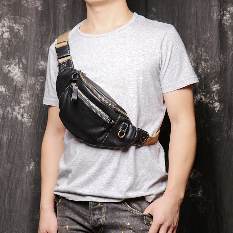 Women's & Men's Leather Fashion Soft Men's Chest Bags