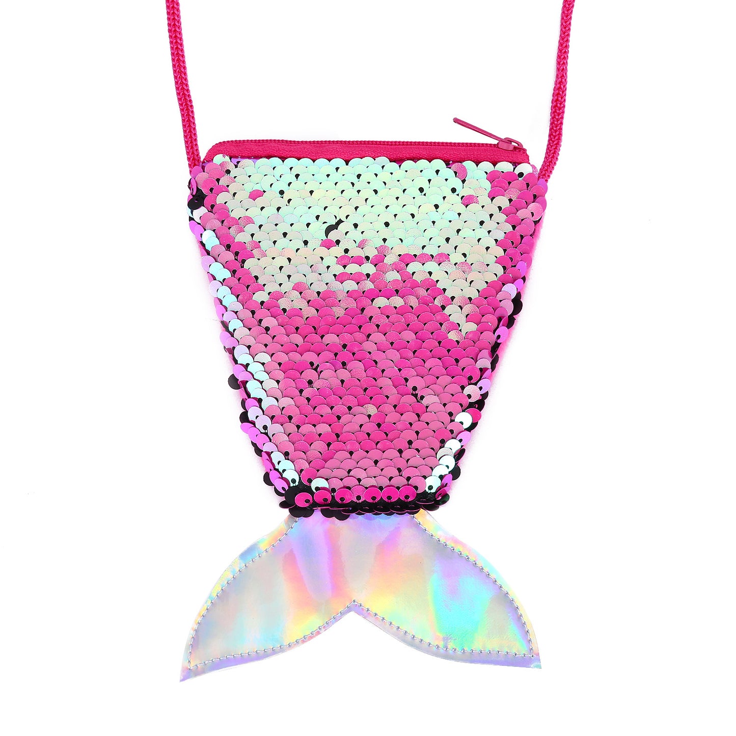 Creative Fish Tail Sequined Lanyard Mermaid Ladies Wallets
