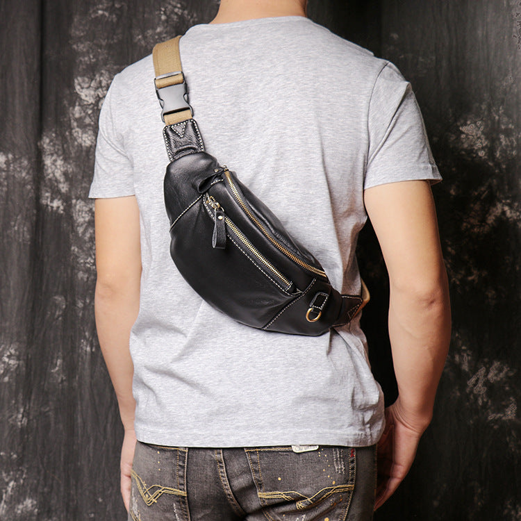 Women's & Men's Leather Fashion Soft Men's Chest Bags