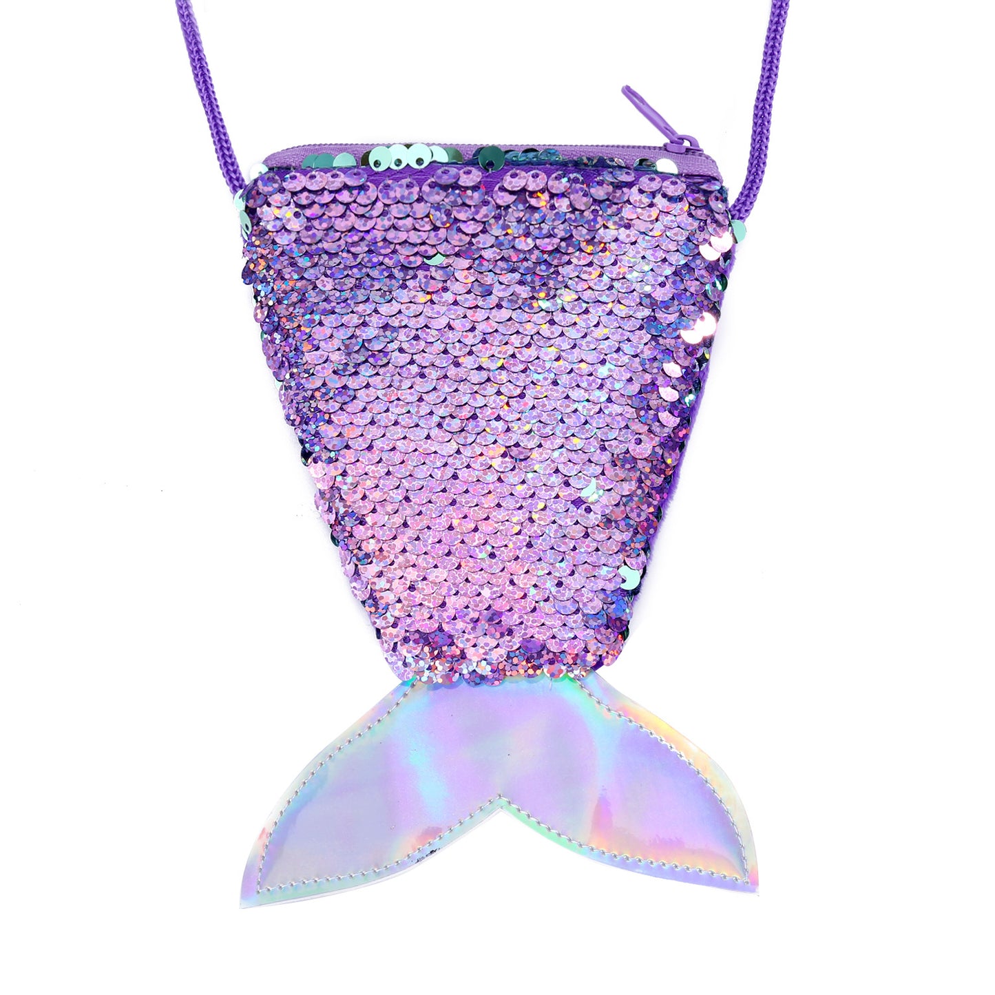Creative Fish Tail Sequined Lanyard Mermaid Ladies Wallets