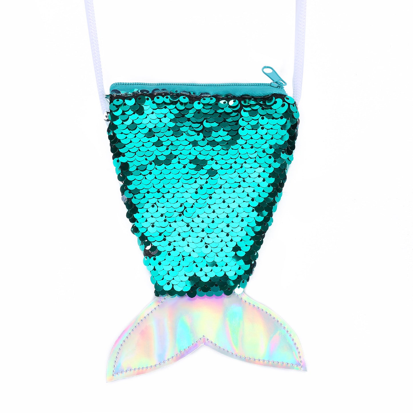 Creative Fish Tail Sequined Lanyard Mermaid Ladies Wallets