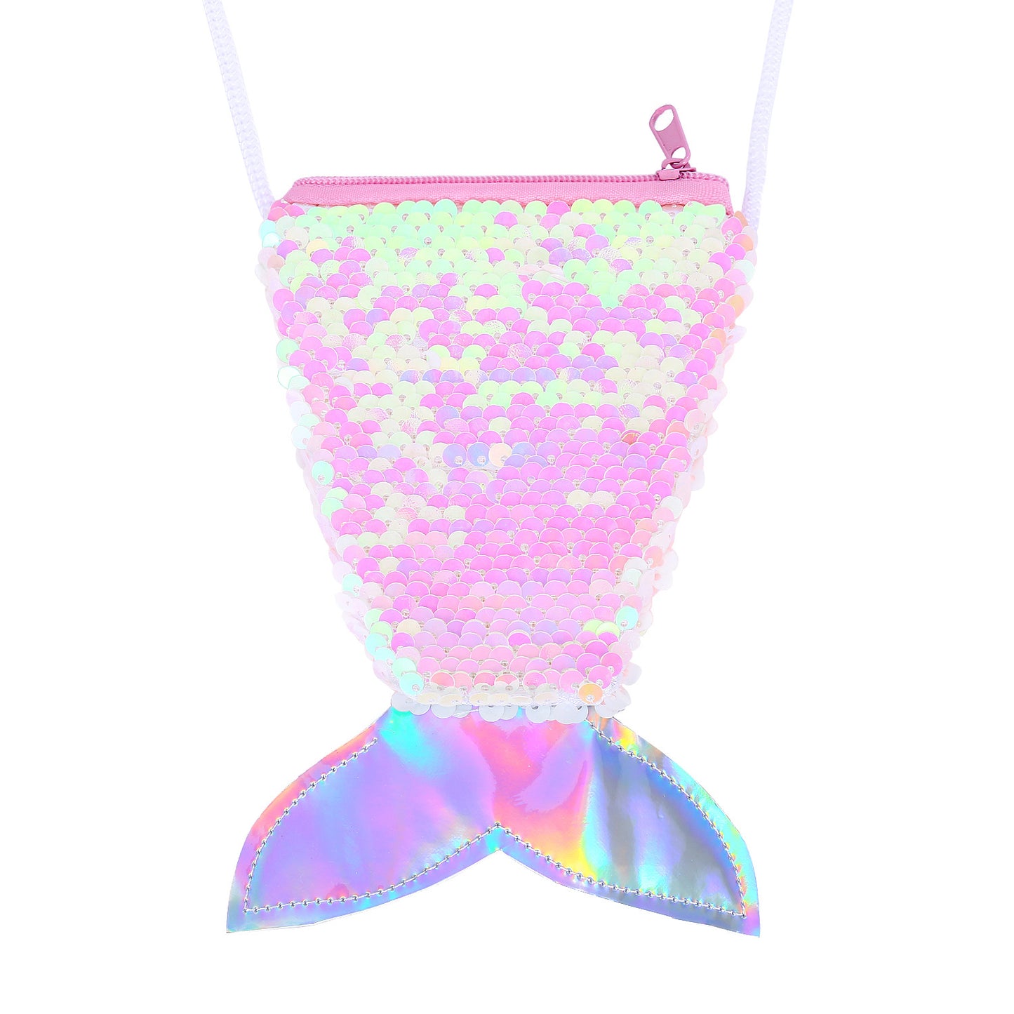 Creative Fish Tail Sequined Lanyard Mermaid Ladies Wallets