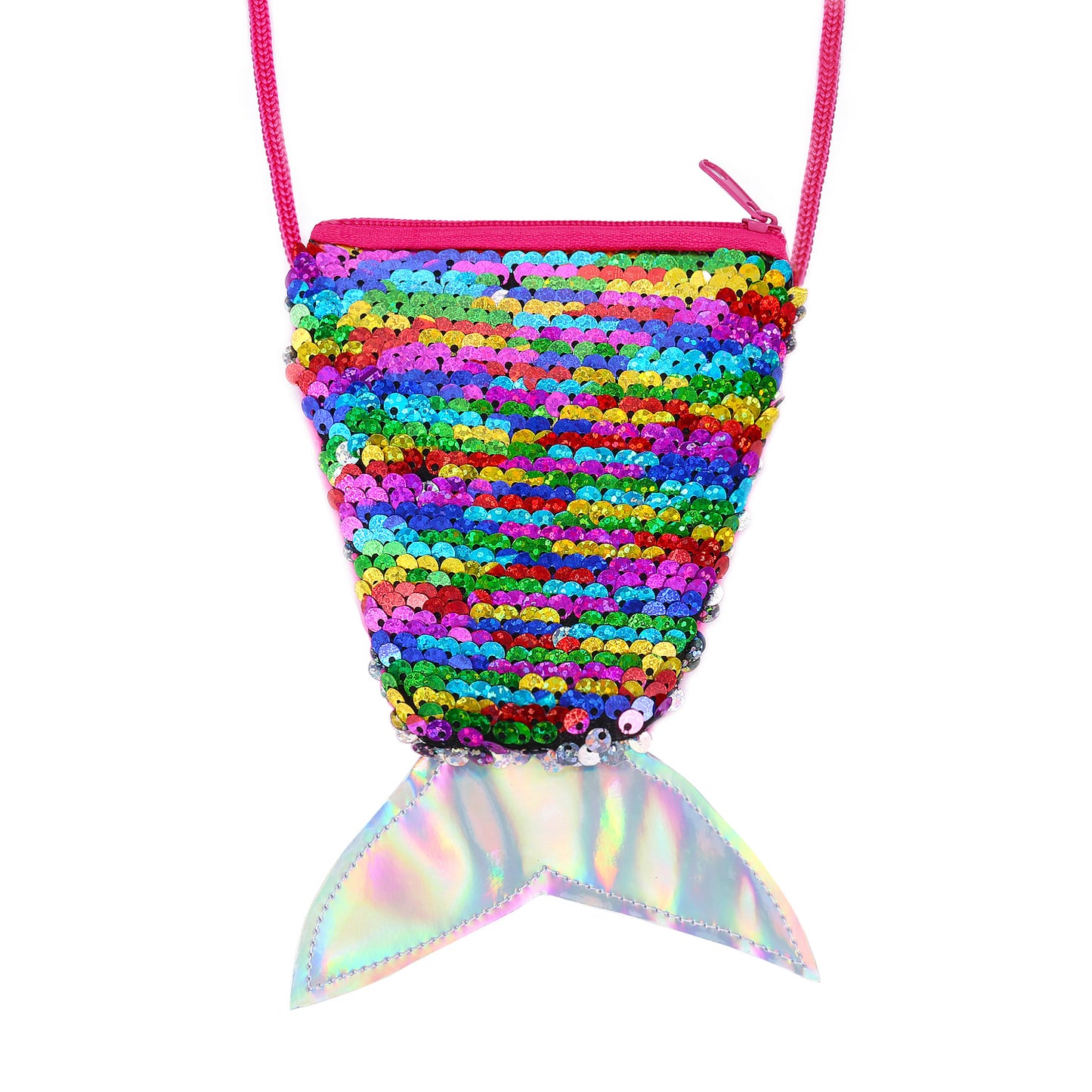 Creative Fish Tail Sequined Lanyard Mermaid Ladies Wallets