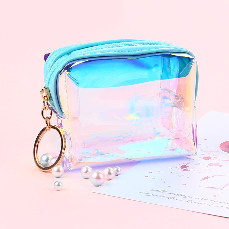Women's Transparent Laser Korean Style Octagonal Cable Coin Purses