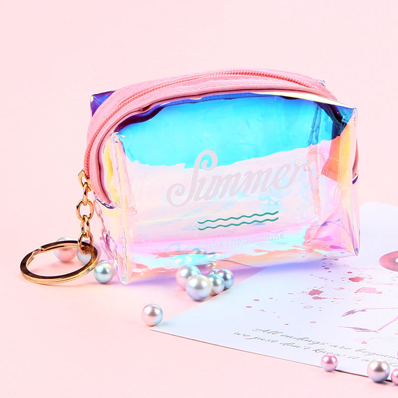 Women's Transparent Laser Korean Style Octagonal Cable Coin Purses