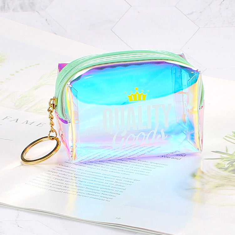 Women's Transparent Laser Korean Style Octagonal Cable Coin Purses