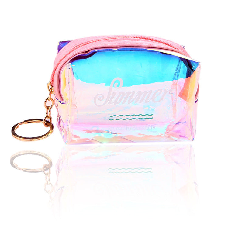 Women's Transparent Laser Korean Style Octagonal Cable Coin Purses