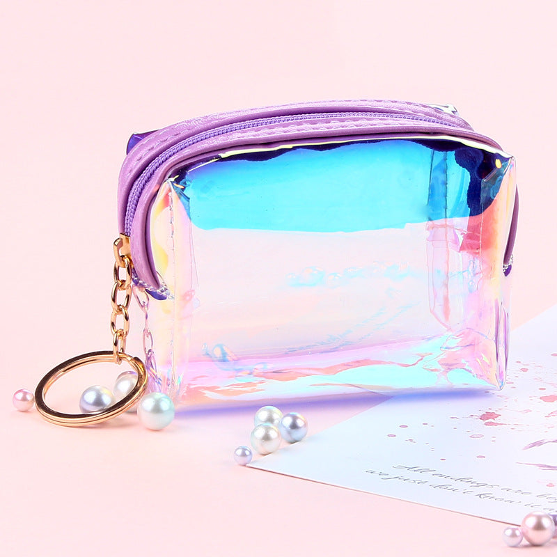 Women's Transparent Laser Korean Style Octagonal Cable Coin Purses