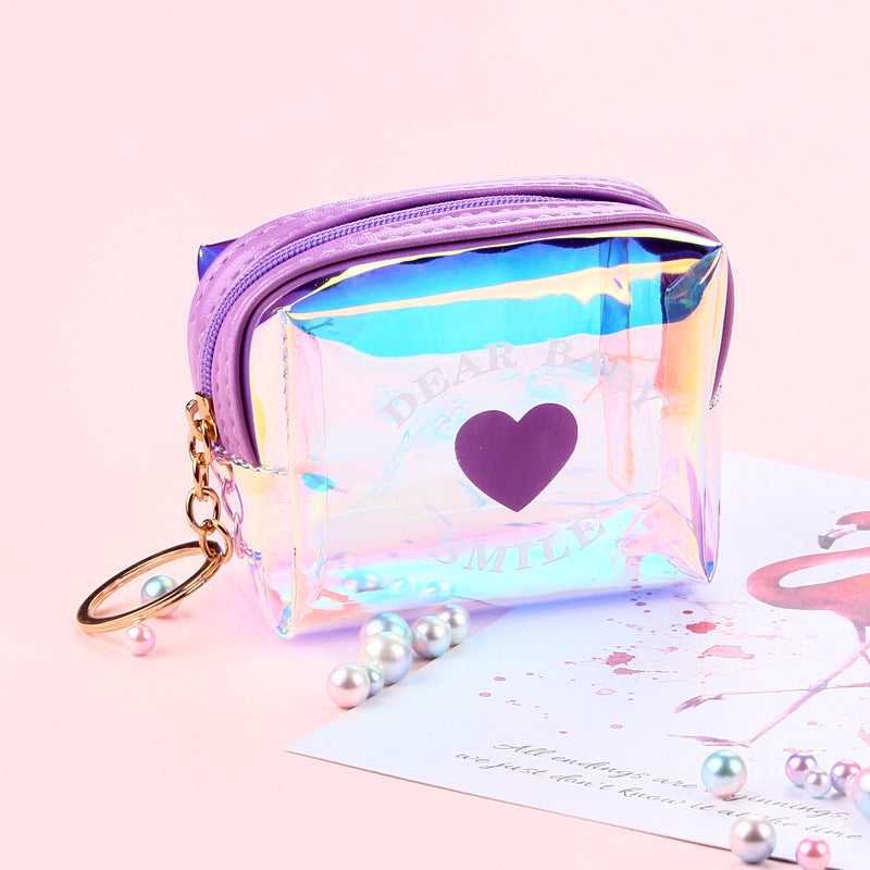 Women's Transparent Laser Korean Style Octagonal Cable Coin Purses