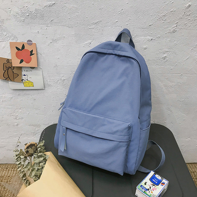 Women's & Men's Literary Style Solid Color Fresh And Backpacks