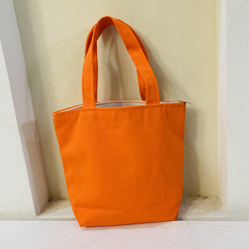 Simple Canvas Bale Of Cotton Lunch Handbags