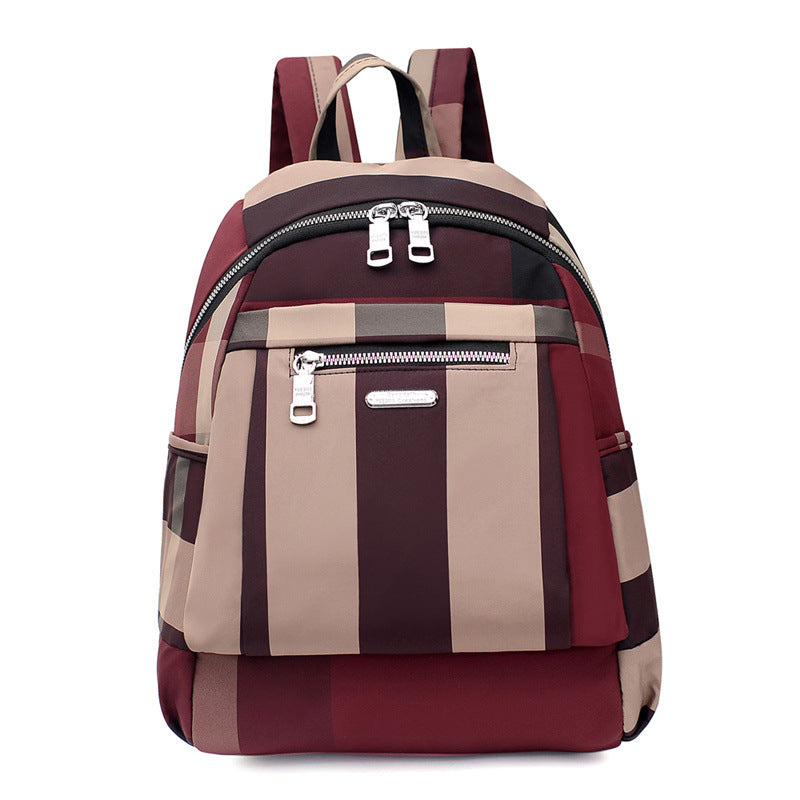 Women's Oxford Cloth Striped Large Capacity Bags