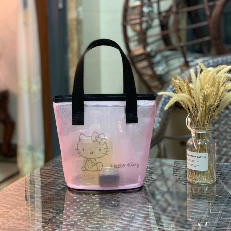 Attractive Women's Mesh Portable Mini Wash Cosmetic Bags