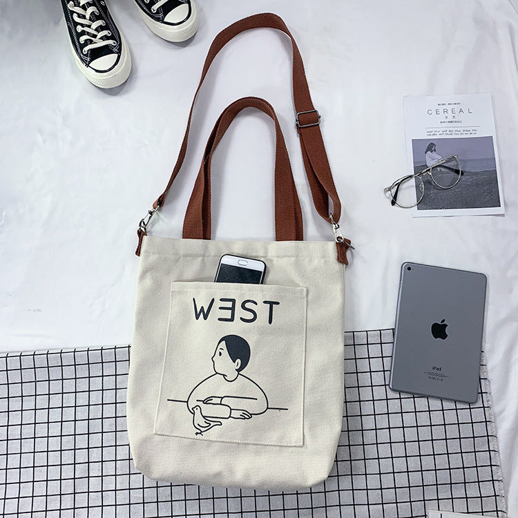 Women's Soft Cute Large Capacity Cloth Book Can Bags