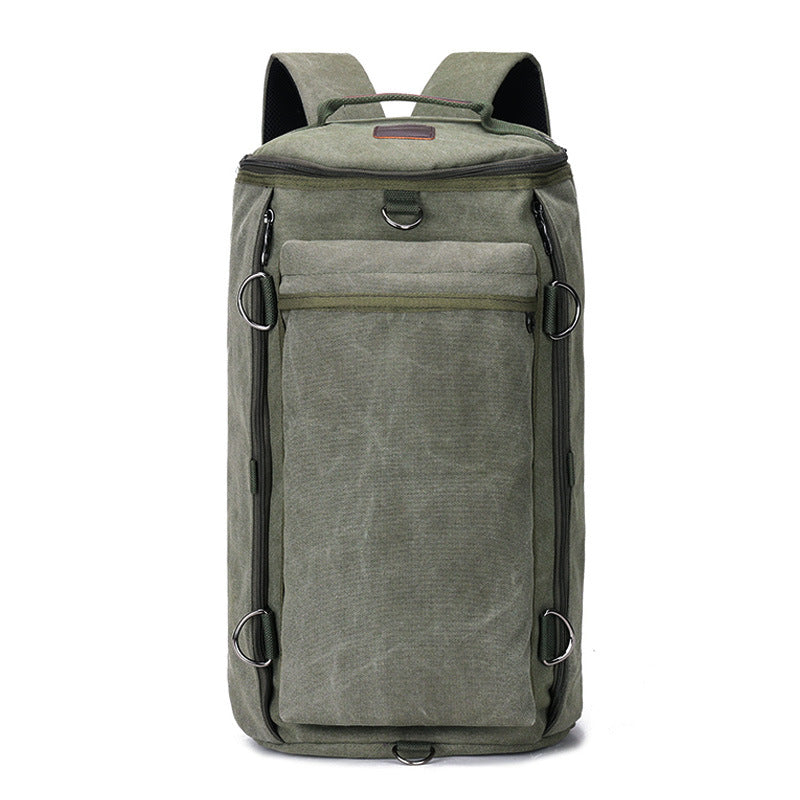 Men's Fashion Large Capacity Cylinder Trend Canvas Backpacks
