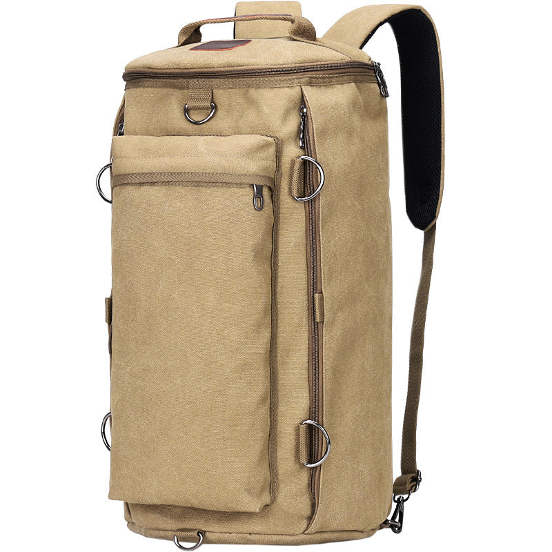 Men's Fashion Large Capacity Cylinder Trend Canvas Backpacks