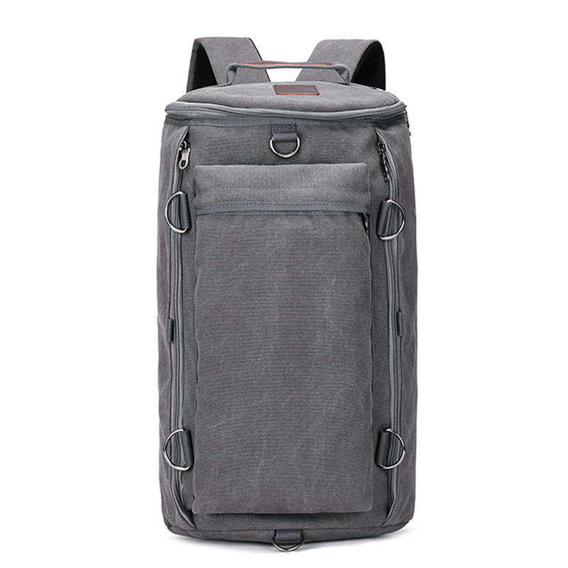 Men's Fashion Large Capacity Cylinder Trend Canvas Backpacks