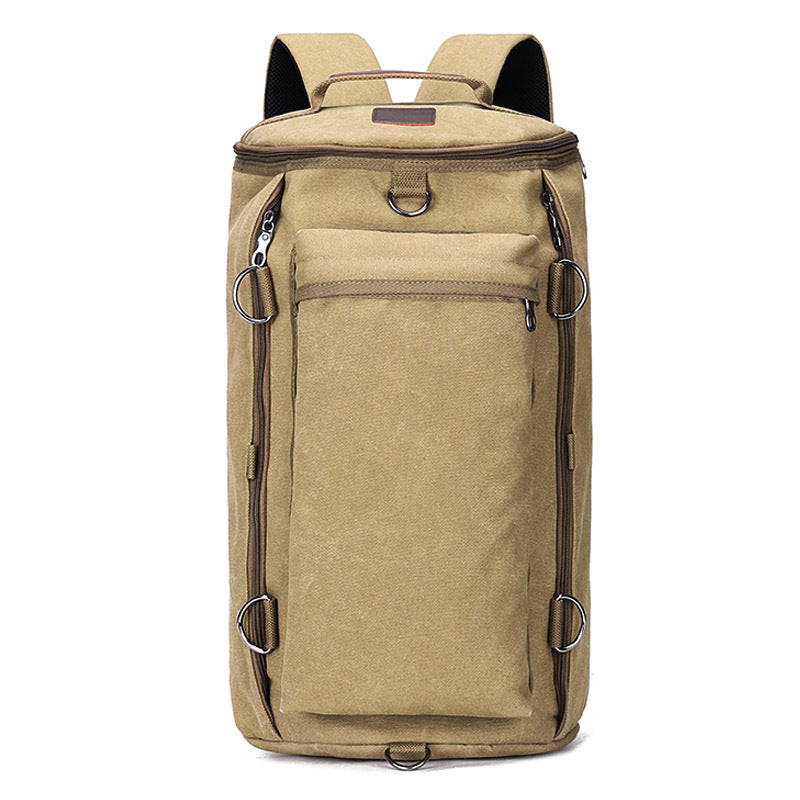 Men's Fashion Large Capacity Cylinder Trend Canvas Backpacks