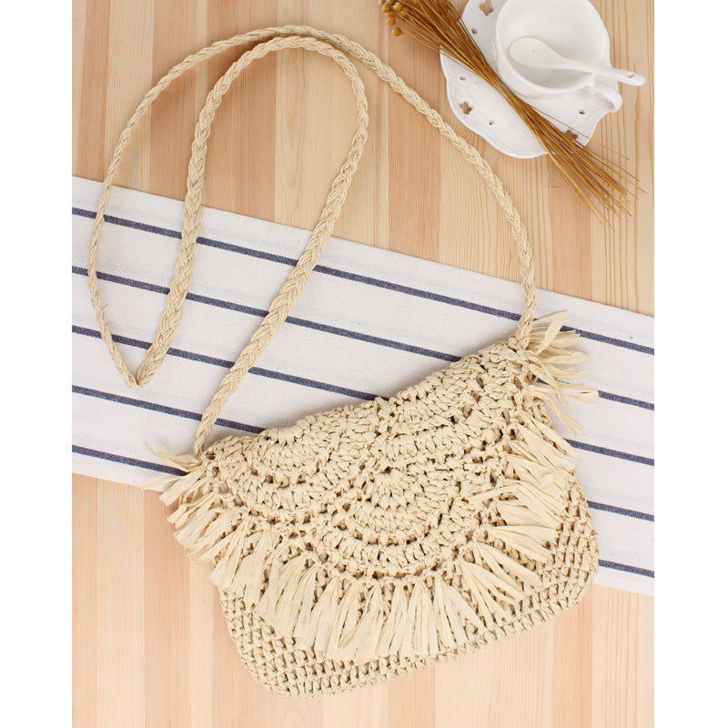 Handmade Crochet Tassel Woven Holiday Trendy Bags