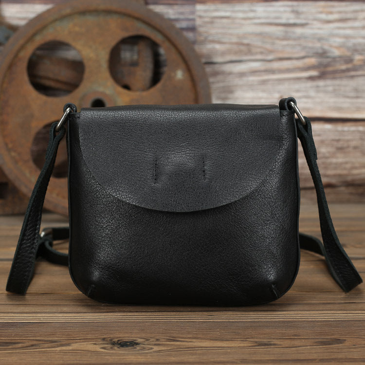 Women's Genuine Leather First Layer Cowhide Retro Simple Pouch Male And Shoulder Bags