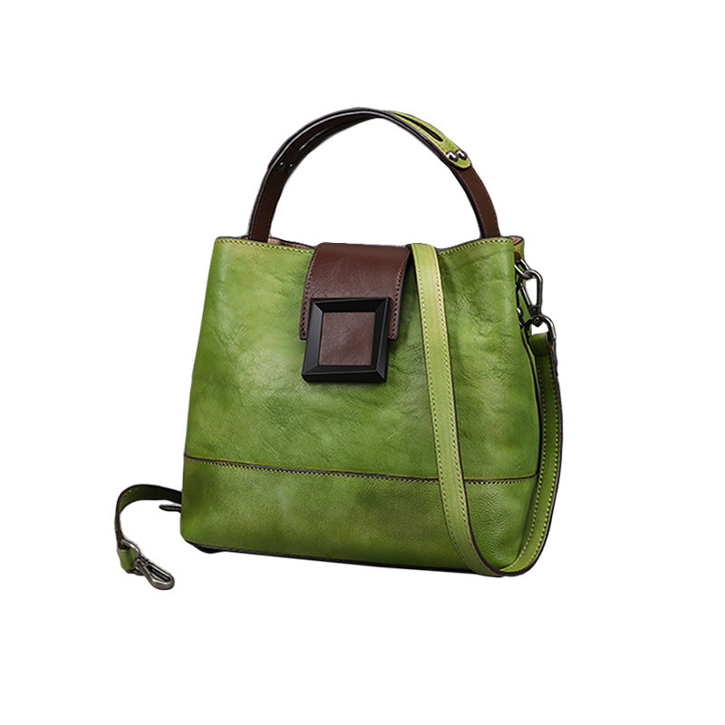Women's Genuine Leather Retro Chinese Style Message Shoulder Bags