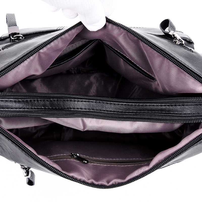 Graceful Women's Fashion Soft Leather Mother Shoulder Bags
