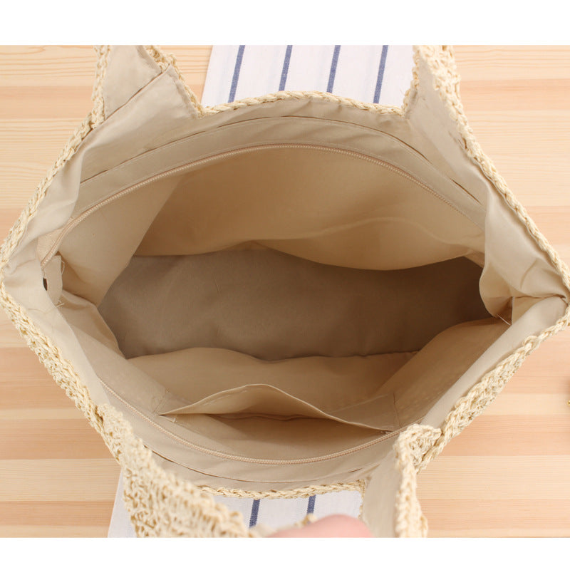 Fashion Straw Mori Style Hand-woven Large Capacity Shoulder Bags