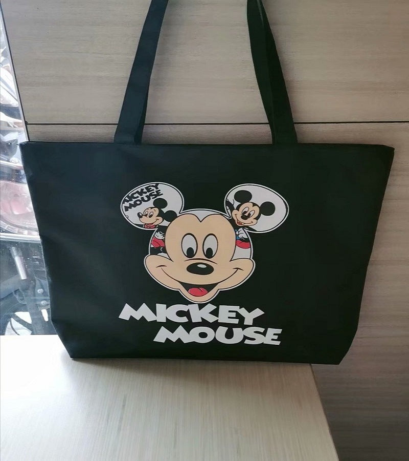 Women's Canvas Printed Simple Portable Large Capacity Shopping Bags