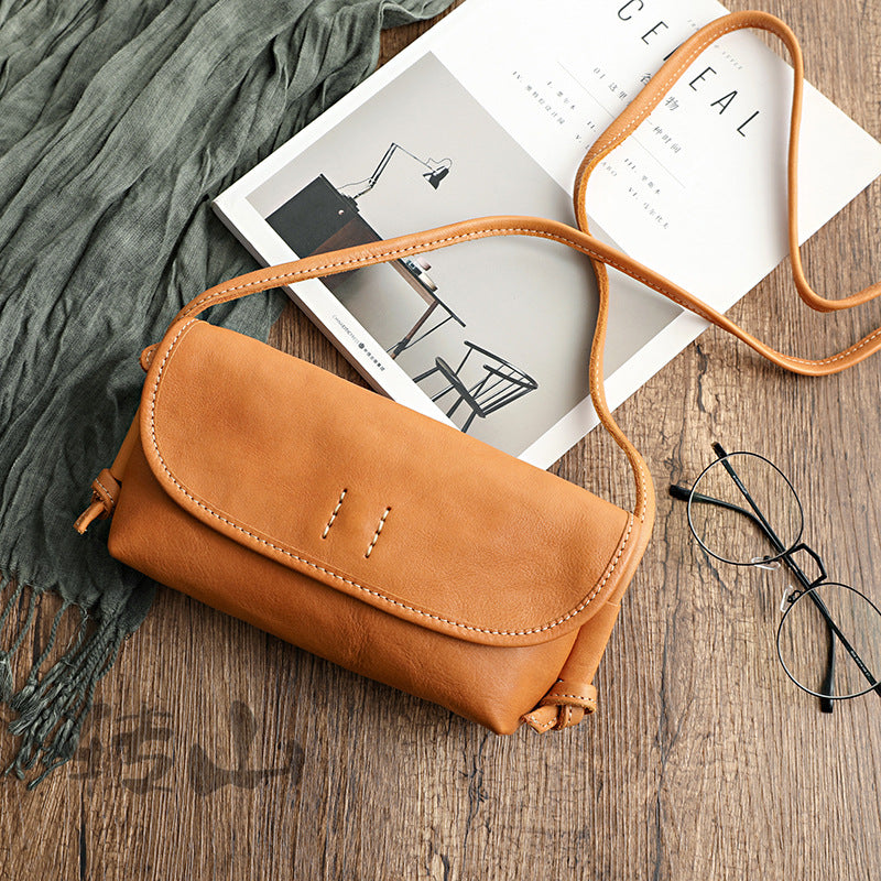 Women's Leather Cross-section Soft Vegetable Tanned Retro Crossbody Bags