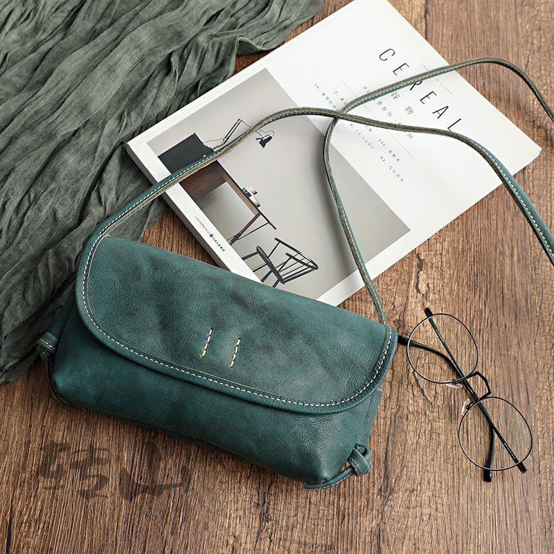 Women's Leather Cross-section Soft Vegetable Tanned Retro Crossbody Bags