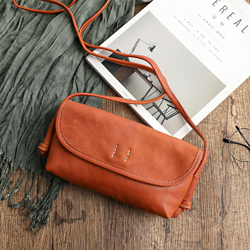 Women's Leather Cross-section Soft Vegetable Tanned Retro Crossbody Bags