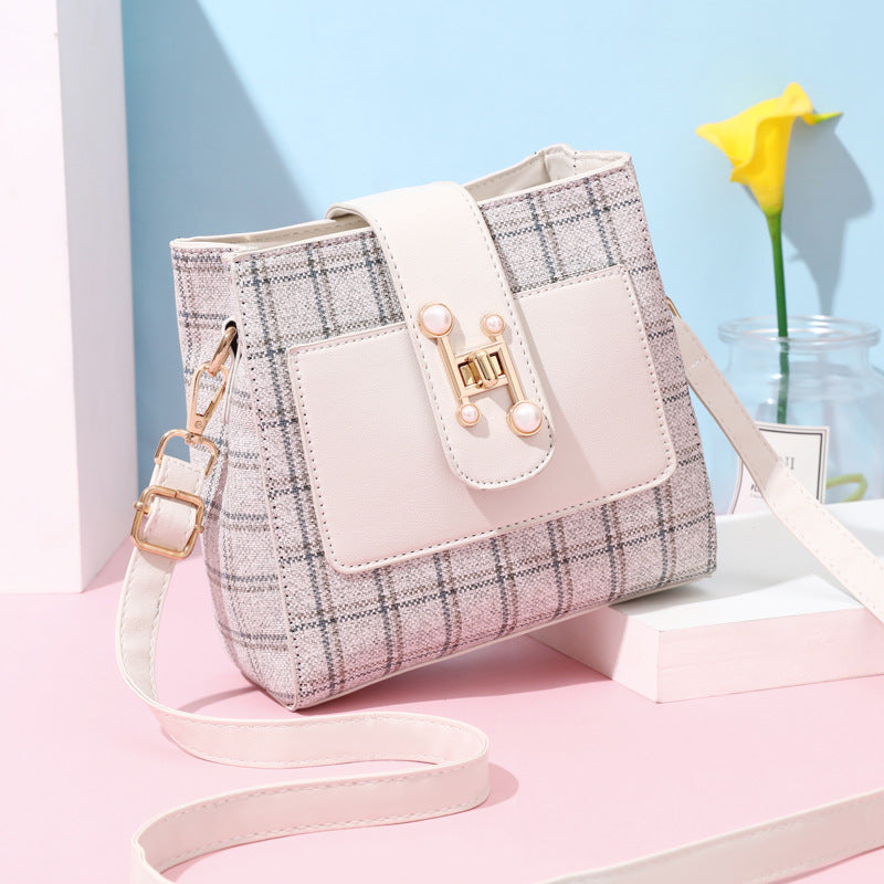 Slouchy Women's Glamorous Fashion Versatile Checked Crossbody Bags