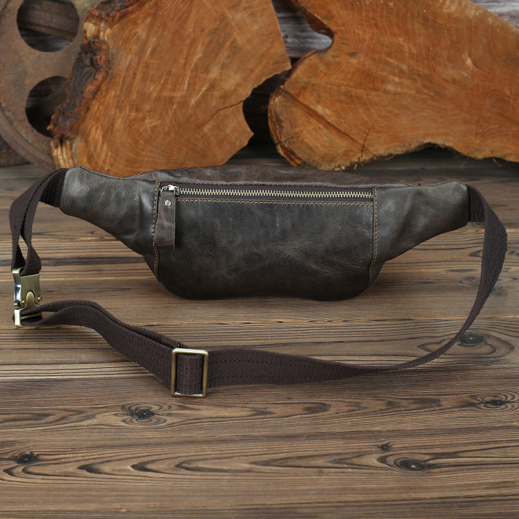 Men's Genuine Cattlehide Leather Surface Running Retro Bags